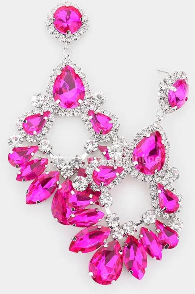 Marquise Crystal Drop Evening Earrings