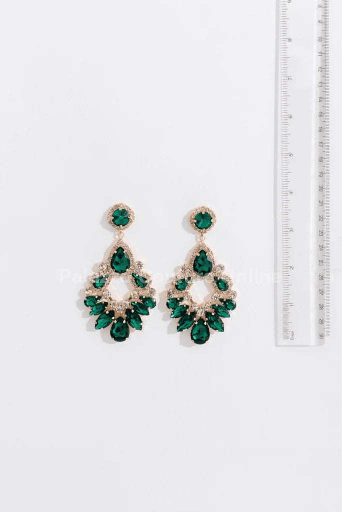 Marquise Crystal Drop Evening Earrings
