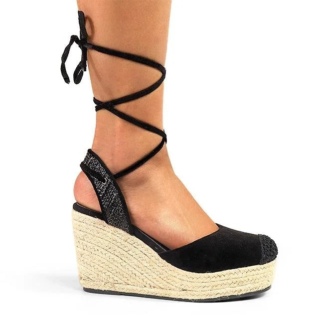Mel Wrap Wedge -Black