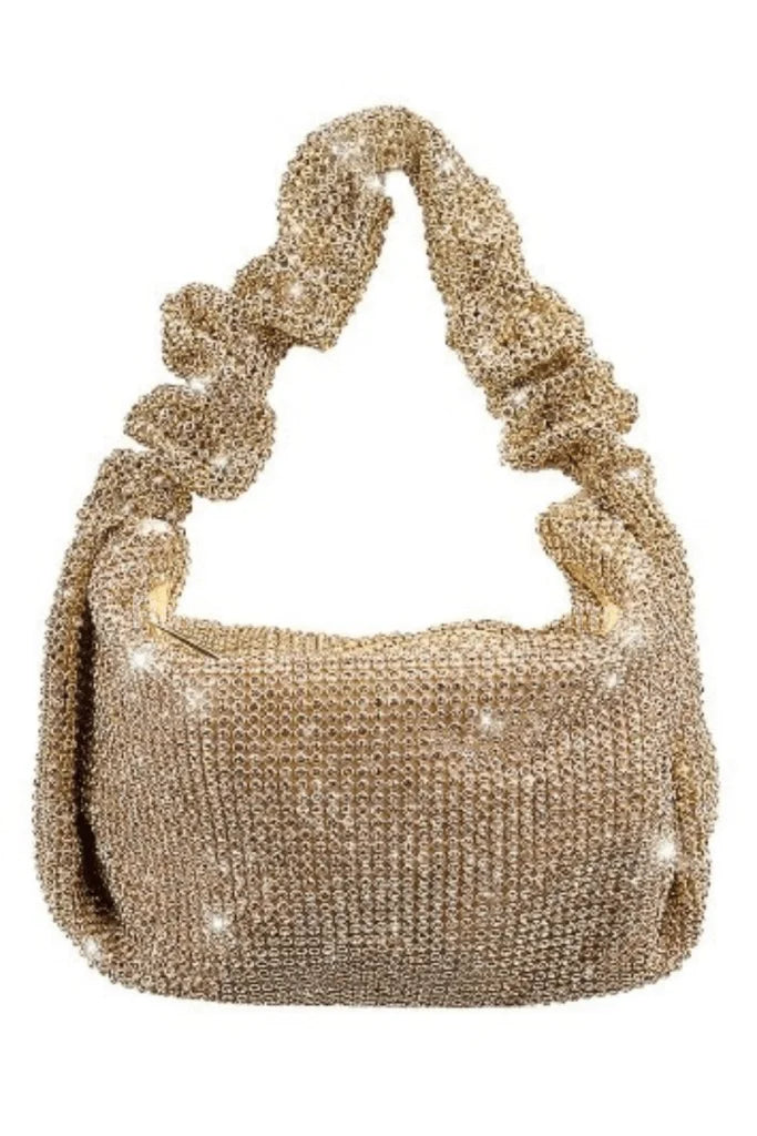 Metallic Mesh Purse Hobo Style (Gold)