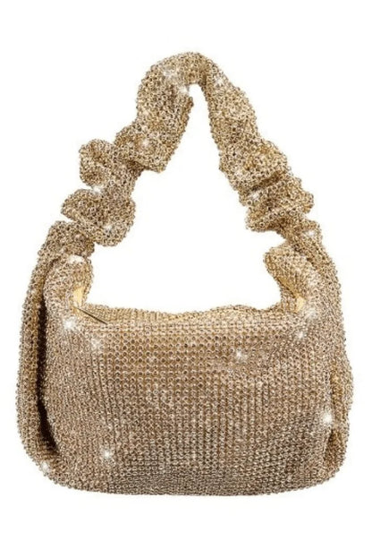 Metallic Mesh Purse Hobo Style (Gold)