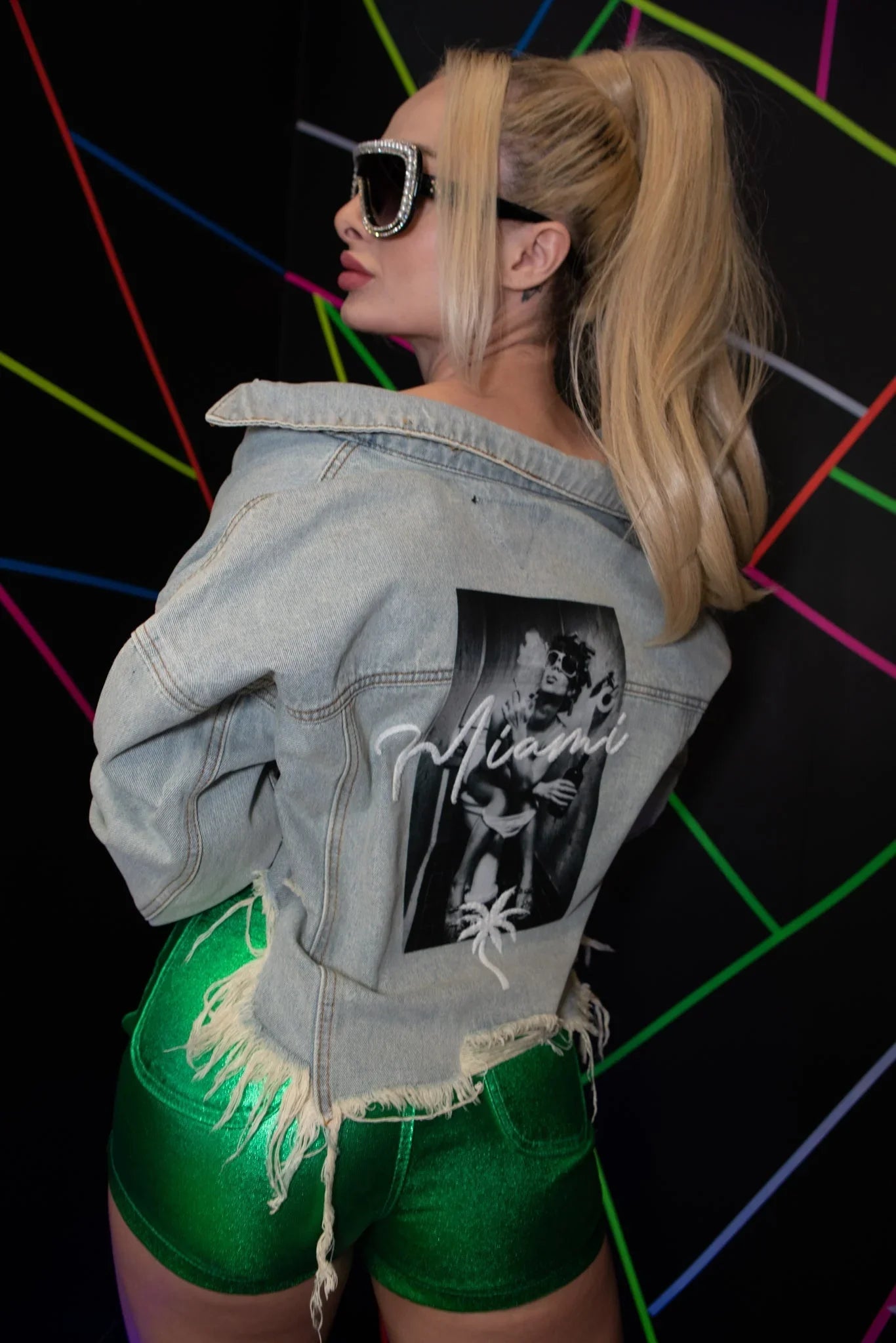 Miami Lifestyle Crop Jacket (Blue Denim)