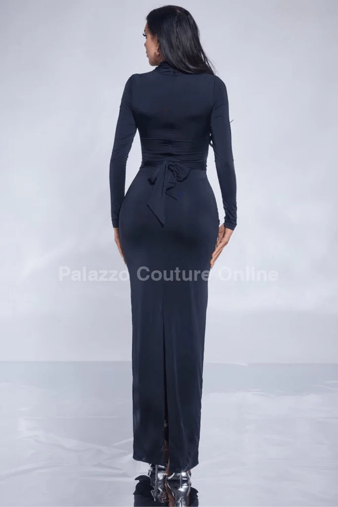 Midnight Allure Maxi Dress (Black)