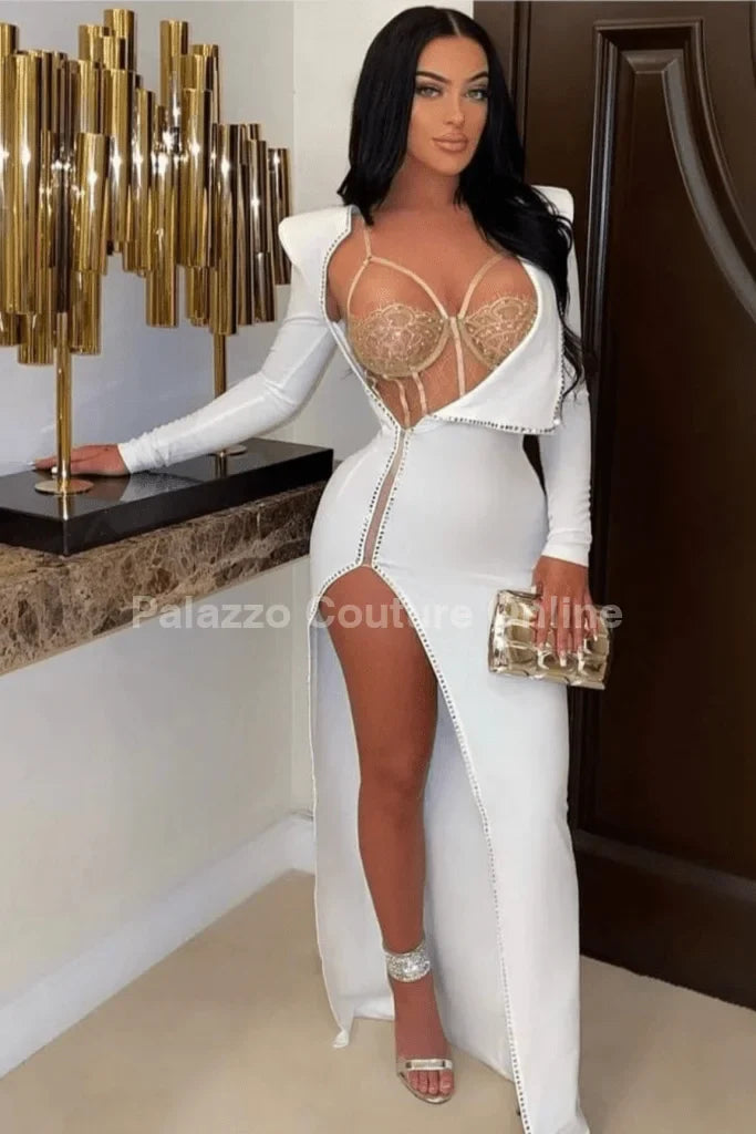 My Own Style of Loving Ivory Maxi Dress (With Nude Bodysuit)