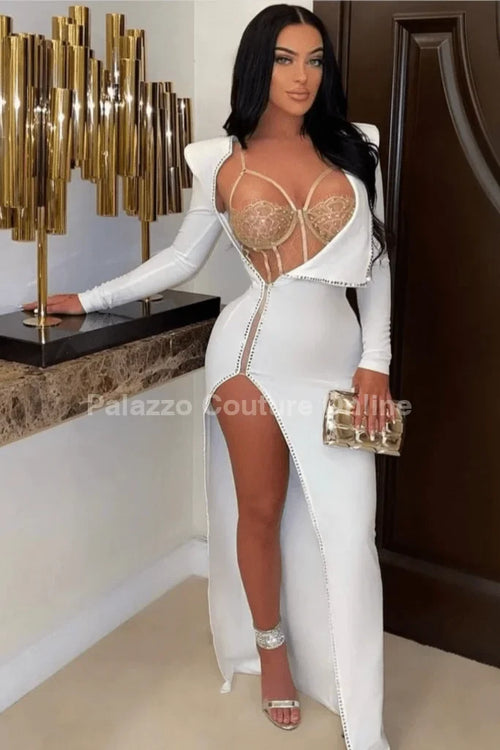 My Own Style of Loving Ivory Maxi Dress (With Nude Bodysuit)
