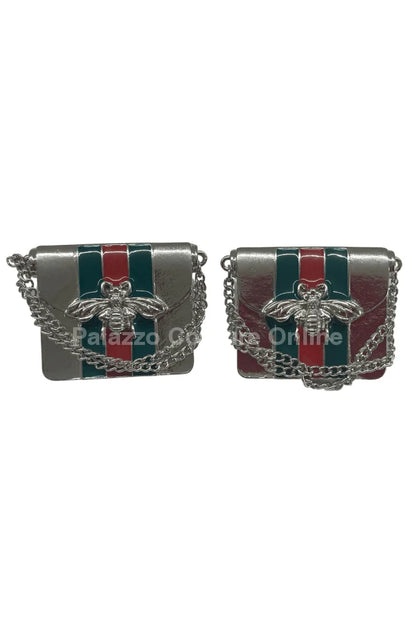 New Handbag Earrings – Gold Metal Mini Bag Statement Studs