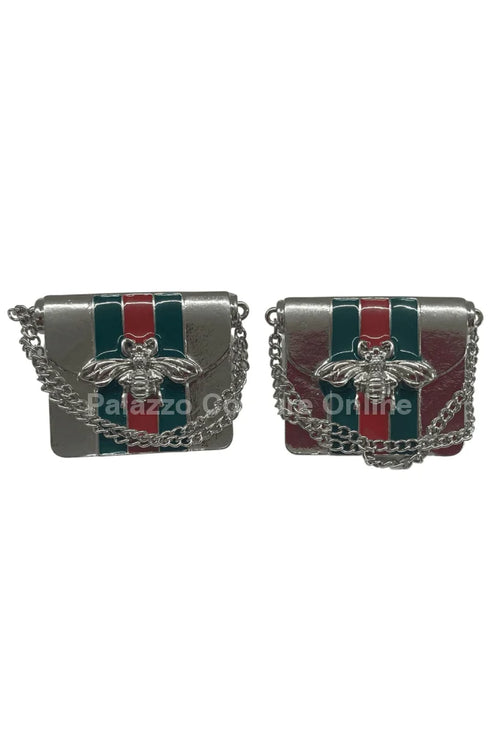 New Handbag Earrings – Gold Metal Mini Bag Statement Studs