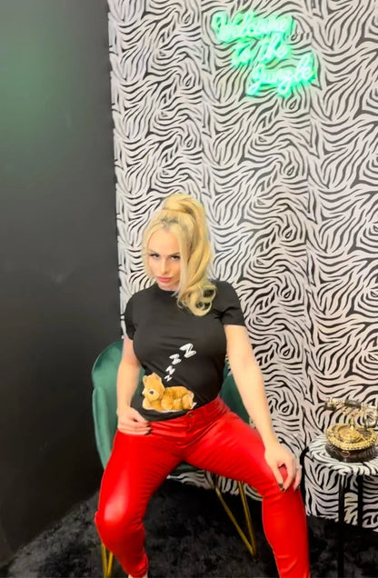 New Red Hot Pants – High Waist Red Skinny Pants