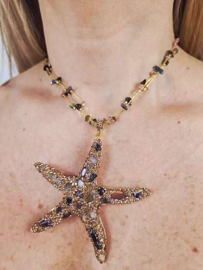 Ocean Jewel Starfish Necklace Gold