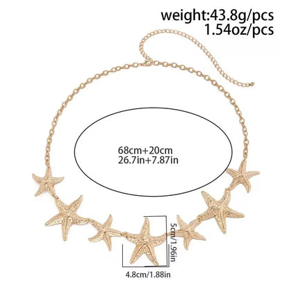 Ocean Starfish Waist Chain Belt Gold