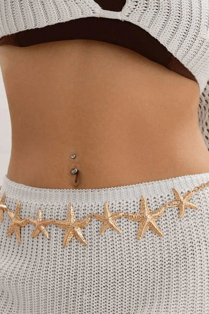 Ocean Starfish Waist Chain Belt Gold