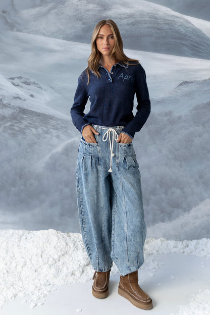 Apres Knit Sweater in Navy - FINAL SALE