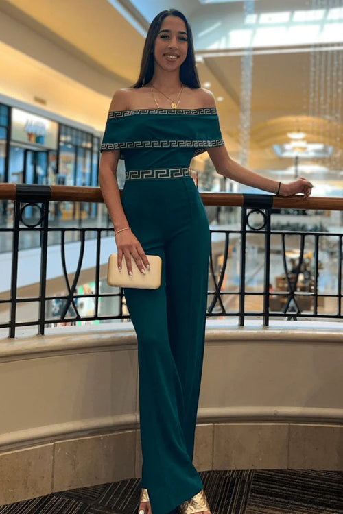 Passion Green Jumpsuit – Off-Shoulder Elegant Green Jumpsuit