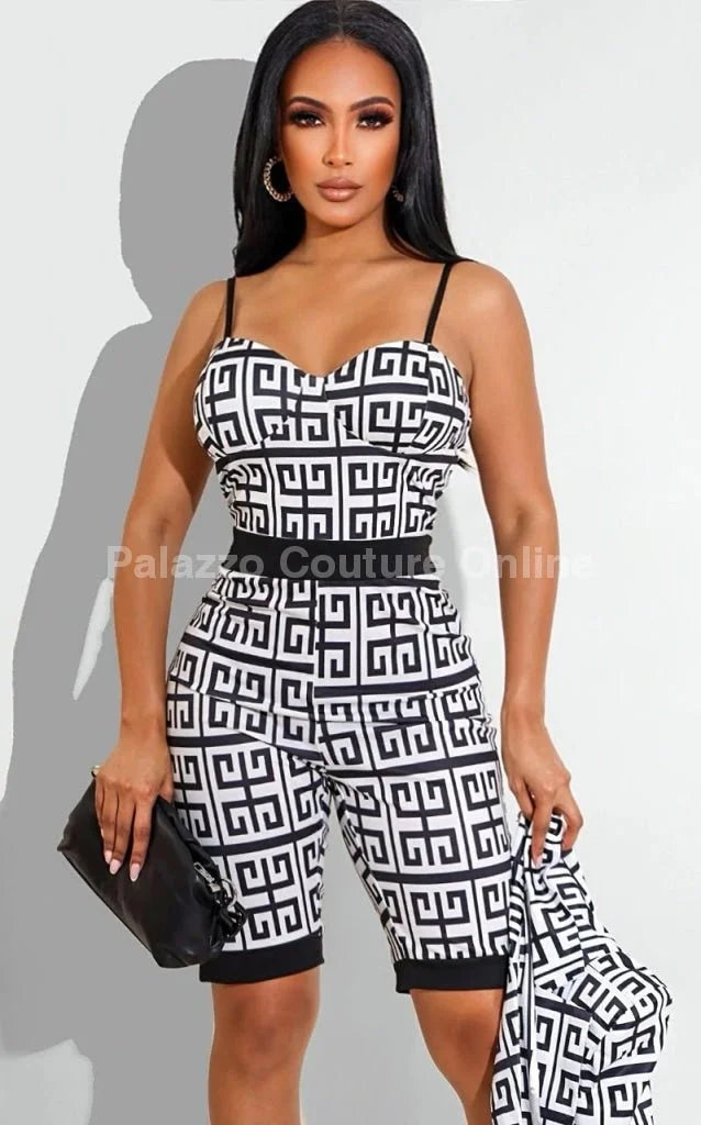 3 PCs My Kind of Girl Romper And Blazer Set