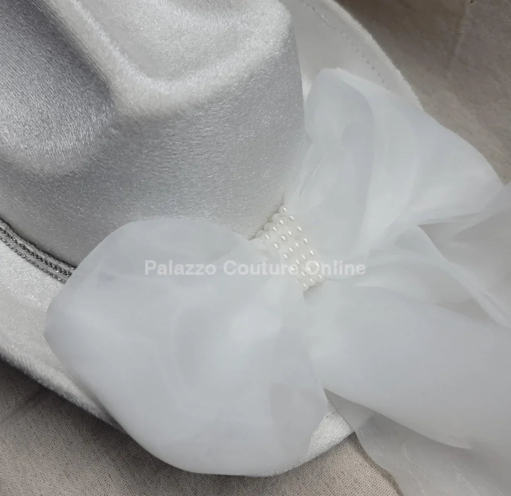 Pearl and Rhinestone Stud Bride  Cowboy Hat (White)
