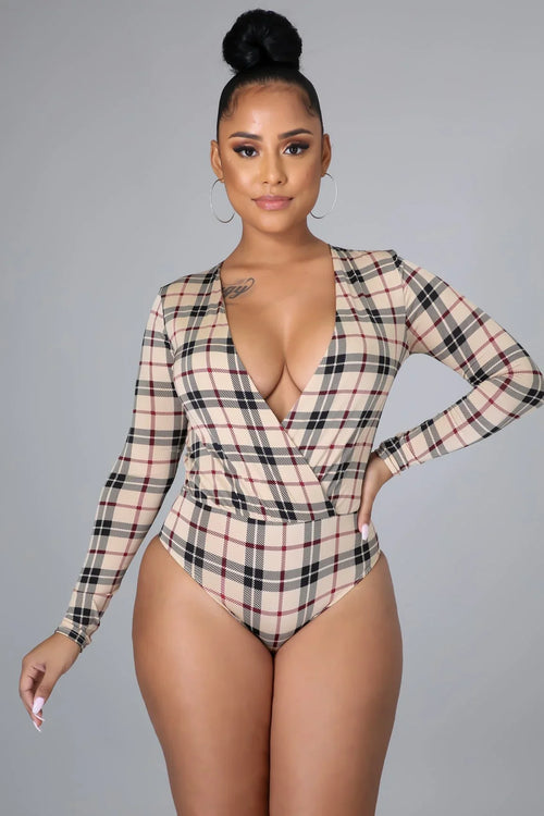 Perfect Harmony Bodysuit (Beige Print)