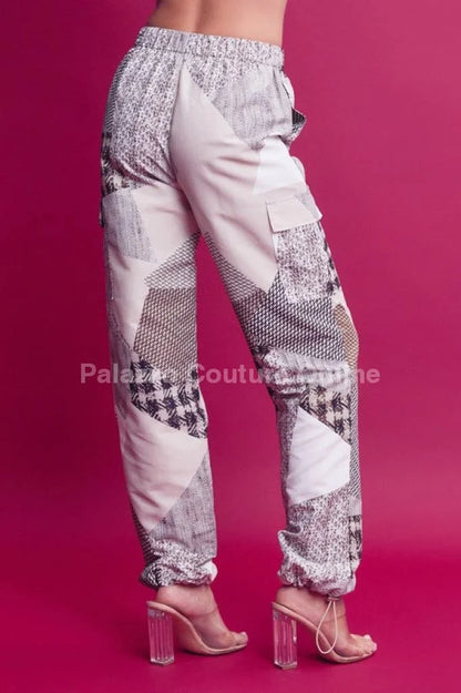 Perfect Match Cargo Pants Set - Lace-Up Mesh Top
