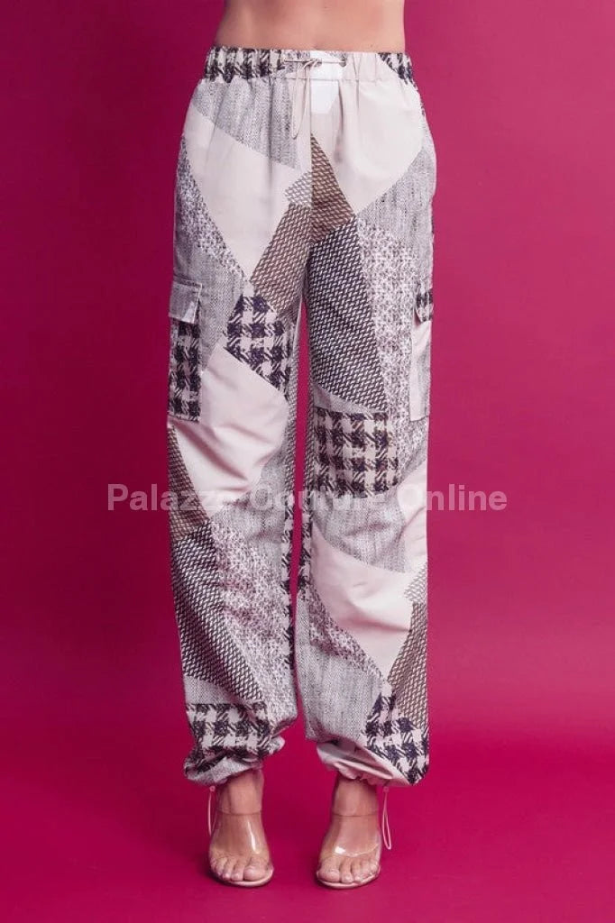 Perfect Match Cargo Pants Set - Lace-Up Mesh Top