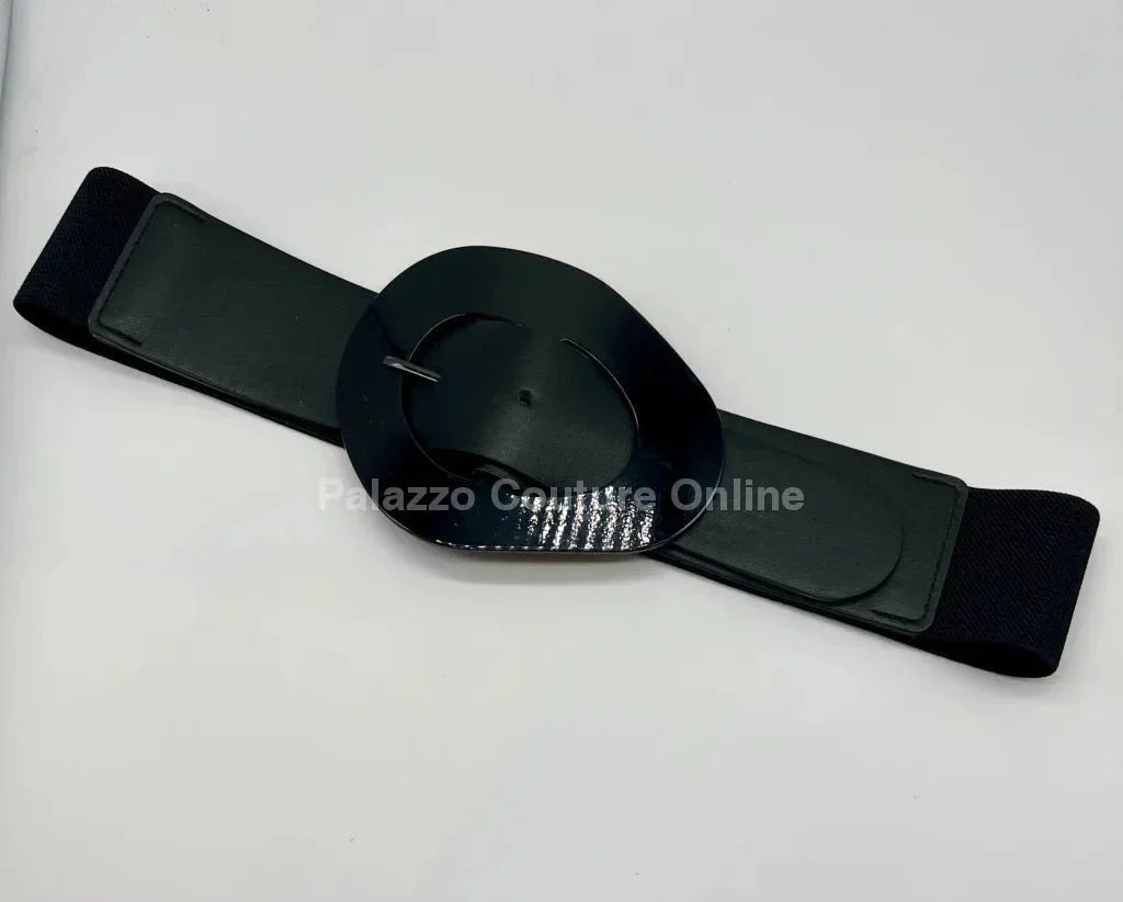 Perpetual Fantasy Plain Buckle, Elastic Belt (Black)