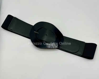 Perpetual Fantasy Plain Buckle, Elastic Belt (Black)