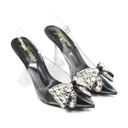Quartz Bella Slingback Heels - Black