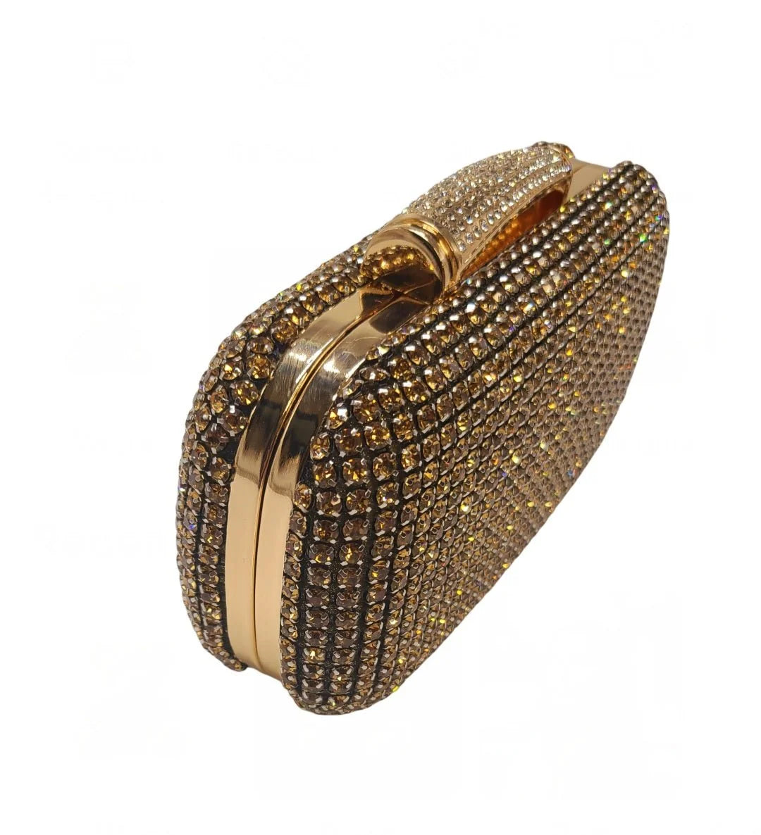 Radiant Elegance gold crystal clutch
