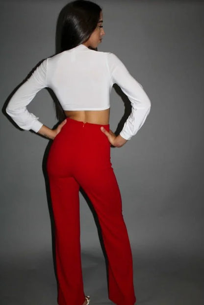 Return to Me Wide Pants (Red) – High Waist Red Wide Pants