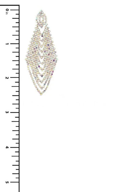 Rhinestone Chandelier Earrings with Geometric Bridal