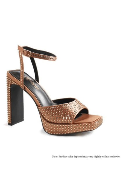Rhinestone Platform Dress Shoes (camel)