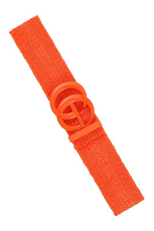 Modern Sculpted Buckle Elastic Belt