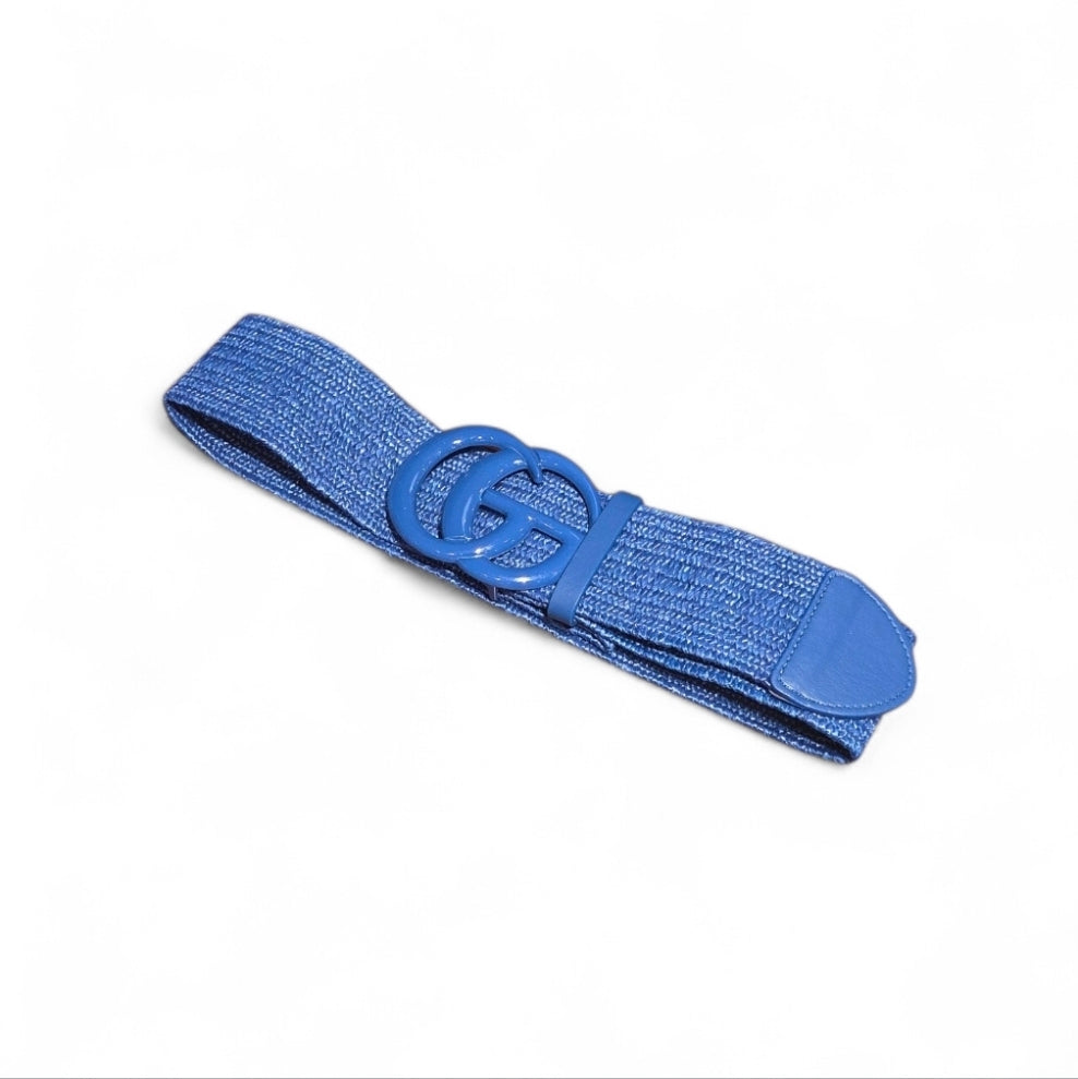 Modern Sculpted Buckle Elastic Belt