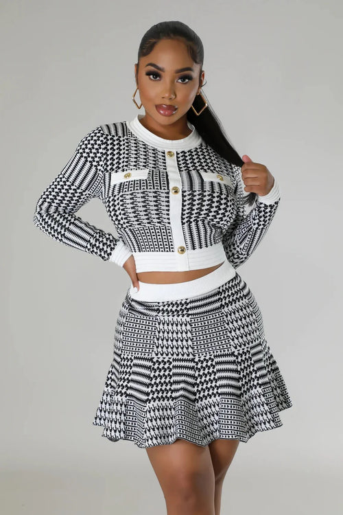 Rock Your World Ruffle Skirt Set with High-Waisted Elastic Skirt