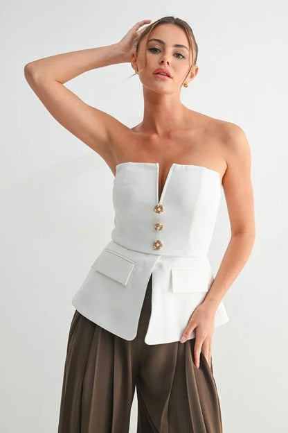 Romantic Edge Peplum Bustier