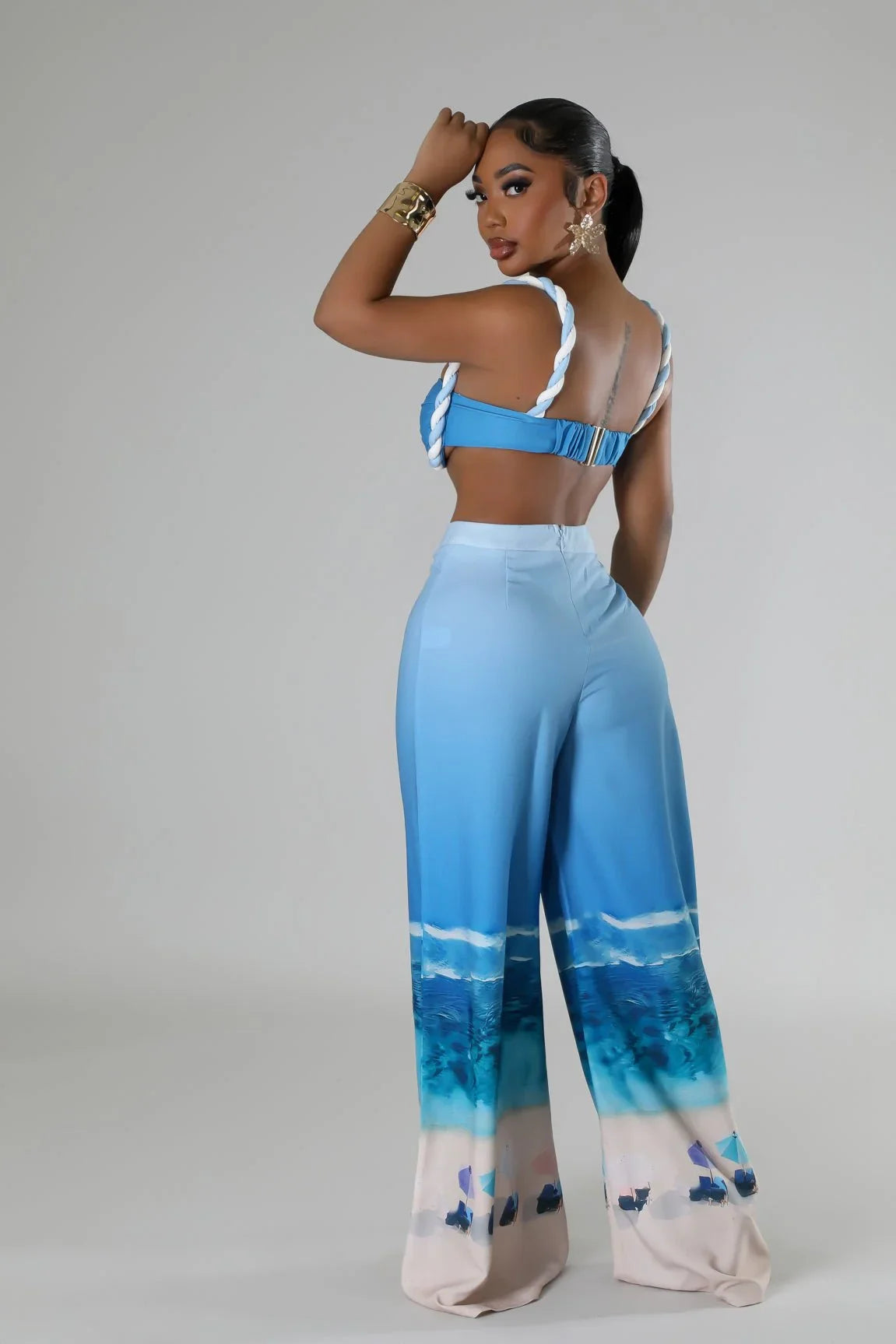 Romantic Getaway Pant Set - Blue