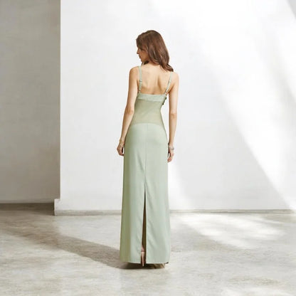Seashell Muse Sculpted Maxi Dress - Sage