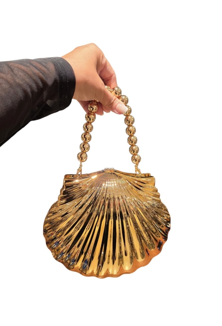 Shell Luxe Clutch Gold