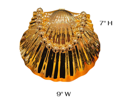Shell Luxe Clutch Gold