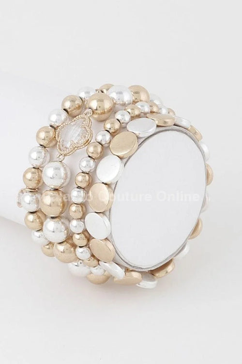 Shiny Clover Beaded Bracelet