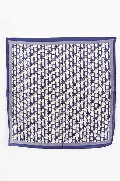 Signature Print Luxe Bandana - Navy