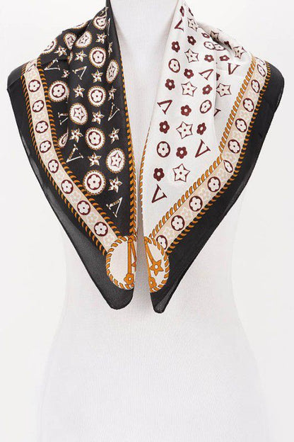 Luxe Signature Silk Bandana Scarf
- Black