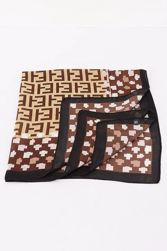 Signature Multi-Print Bandana - Brown