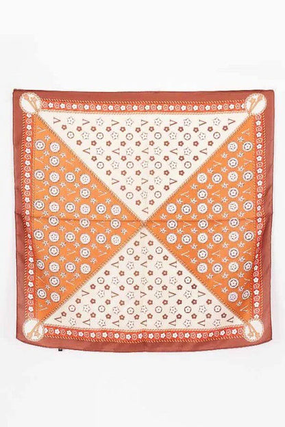 Luxe Signature Silk Bandana Scarf- Camel