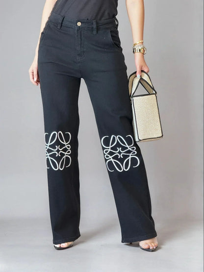 Signature Stitch Wide-Leg Jeans