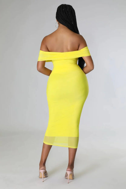 Sincerely Yours Ruched  Yellow Dress