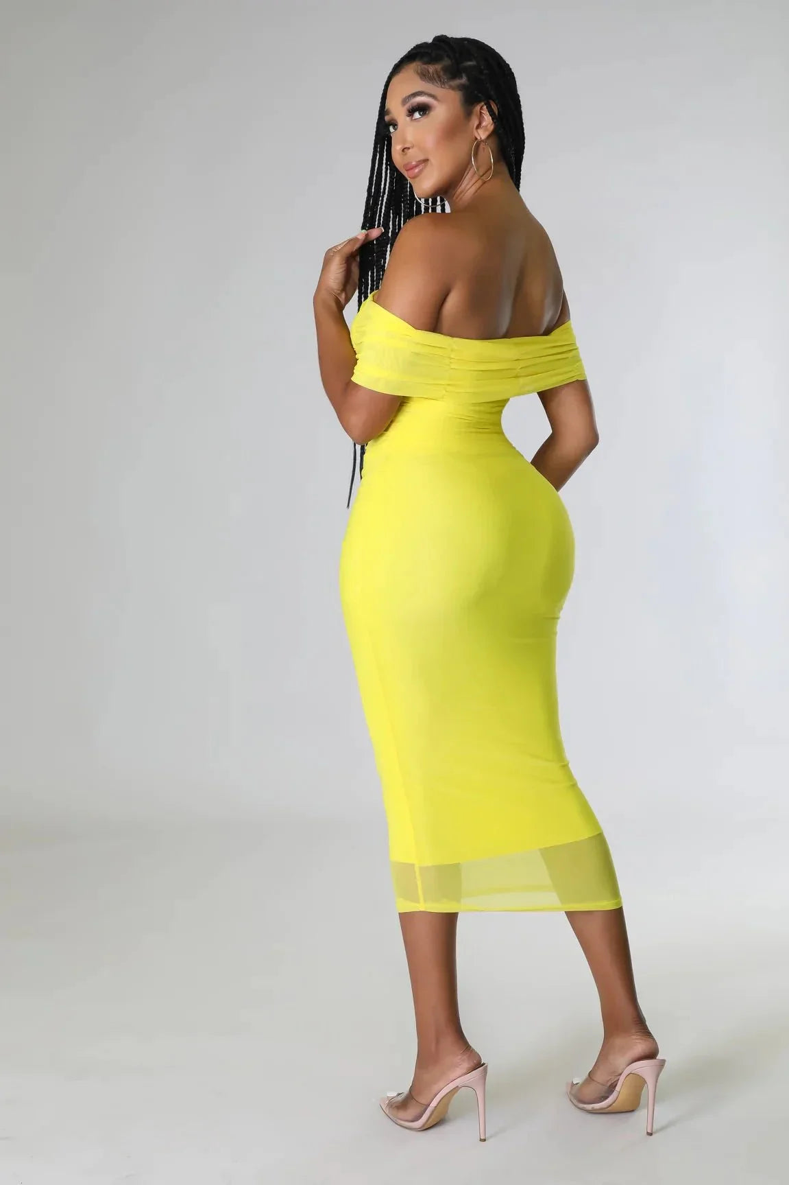 Sincerely Yours Ruched  Yellow Dress