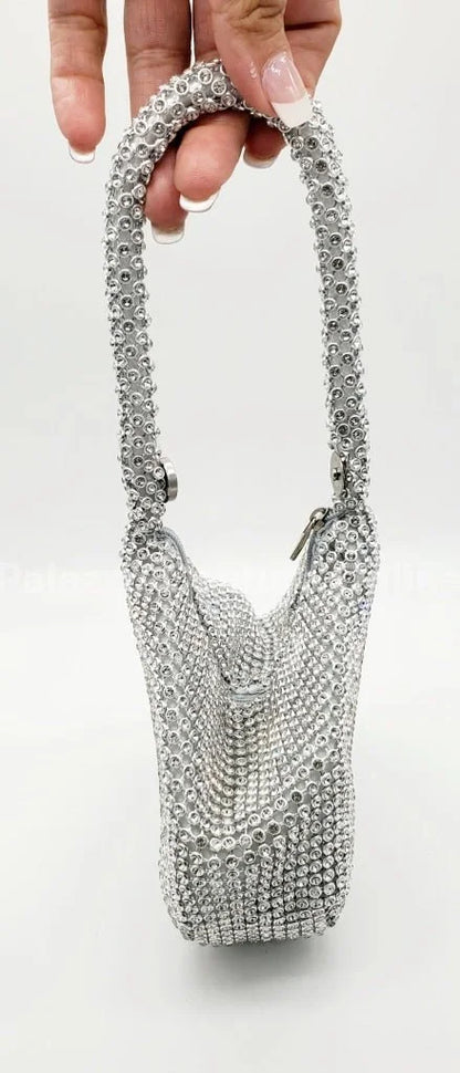 Soft Crystal Mesh Mini  Hobo Style (Silver)