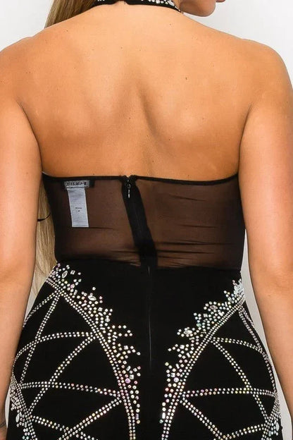Stardust Elegance Rhinestone Romper