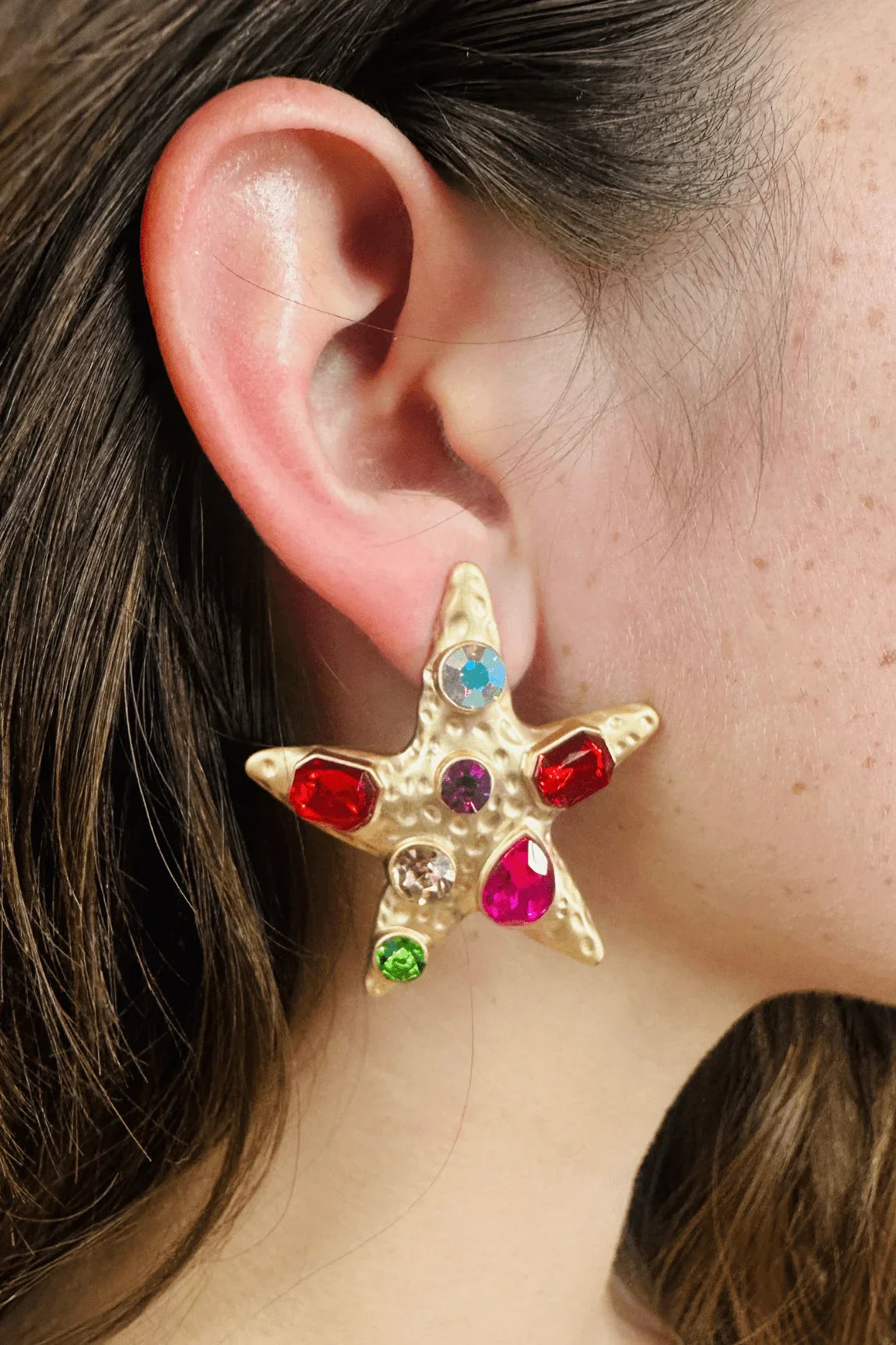 Starfish Gemstone Earrings – Vibrant & Playful Jewelry Design