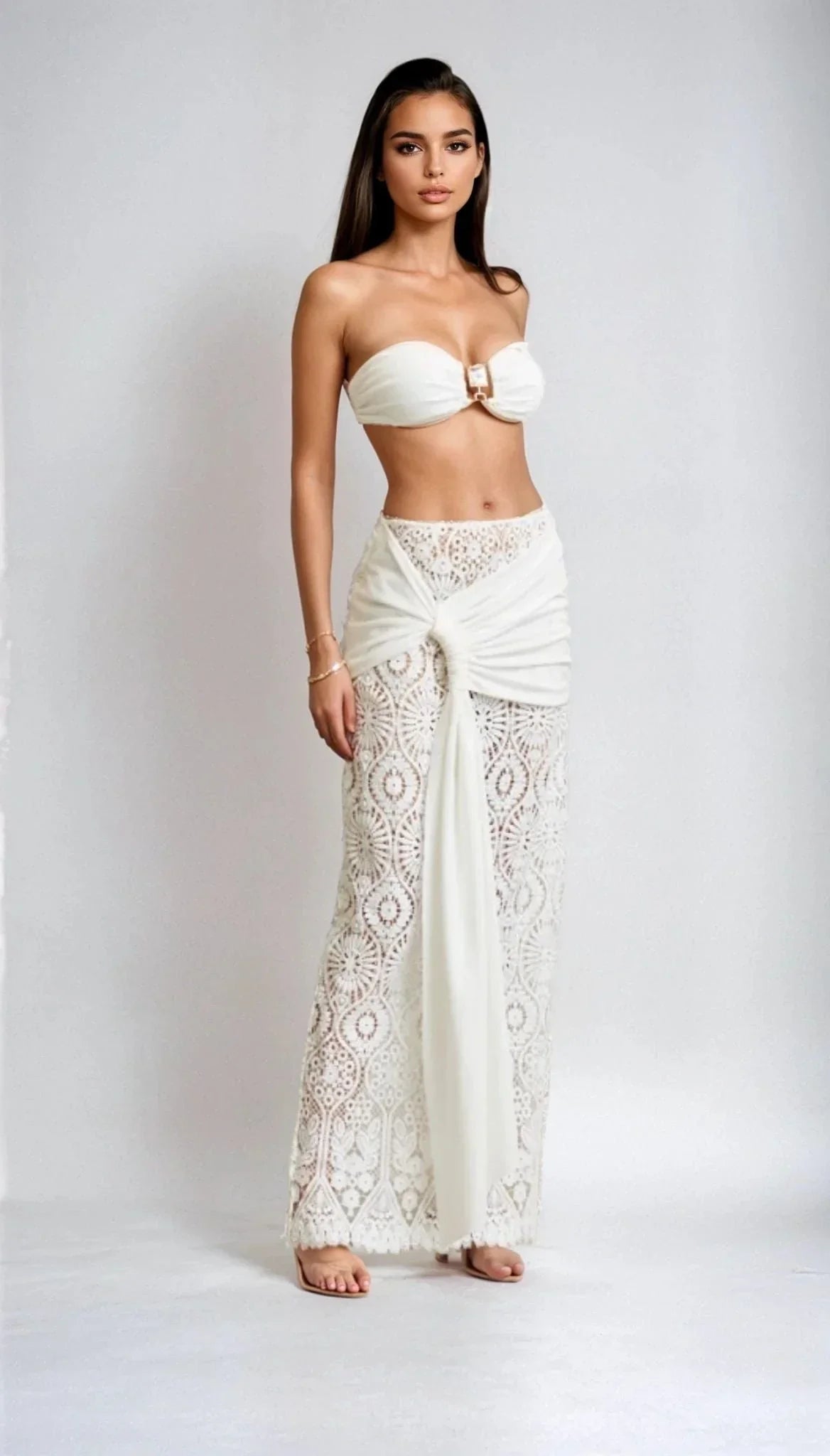 Starlit Crochet Luxe 2-Piece Set- White