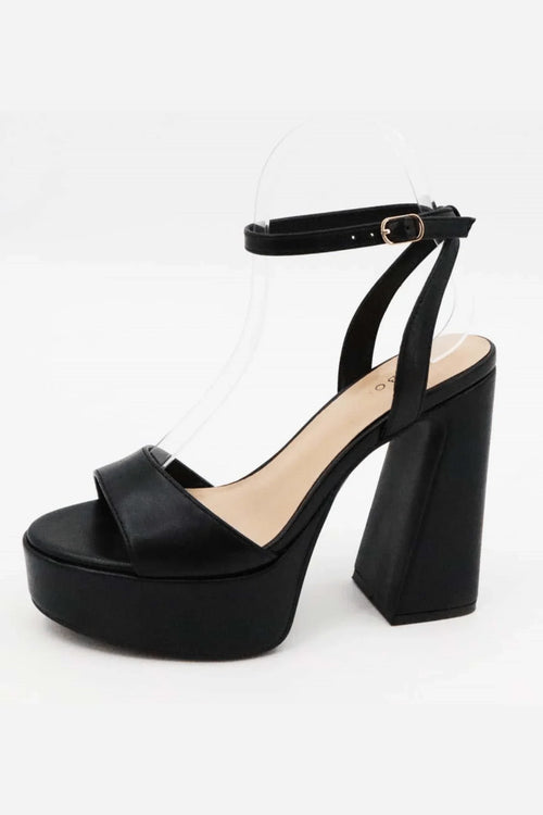 Starlit Heels PU Boa-02 (Black)